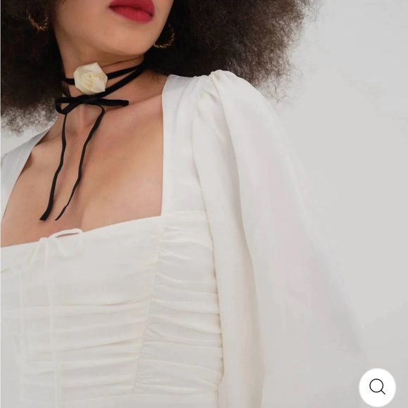 For Love & Lemons Beatrice Mini Dress In White - Picture 4 of 7